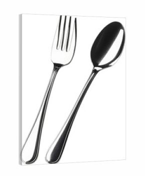 fork and spoon, isolated background.