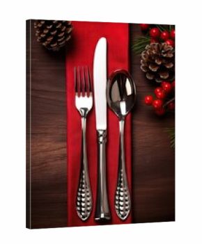 Christmas setting cutlery spoon.