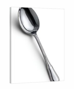 Polished, oval-bowl spoon, angled view
