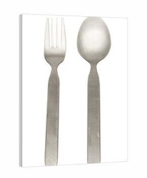 Stainless Steel Fork and Spoon Isolated on white Background