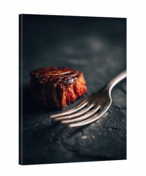 isolated shiny fork on white background