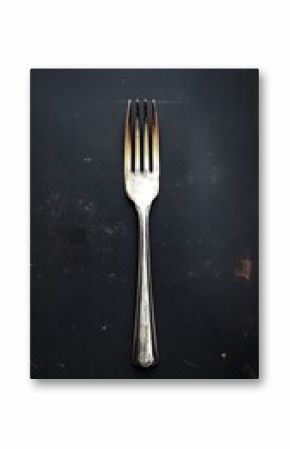 Antique Silver Fork on Dark Background