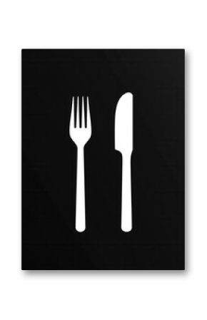 Elegant minimalist cutlery logo featuring a knife and fork in simple silhouette design suitable for modern dining establishments