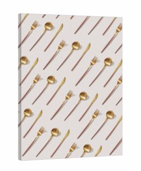 Creative pattern of luxury golden cutlery