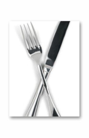 Knife and fork isolated on white background