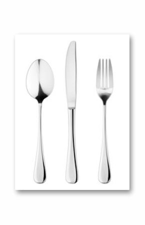 fork, knife, spoon, cutlery isolated on white background