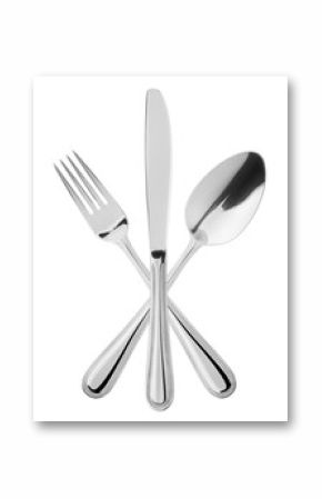 fork, knife, spoon, cutlery isolated on white background