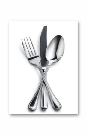 Cutlery. Fork, knife and spoon.Cutlery. Fork and spoon isolated on white