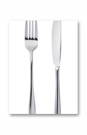 Knife and fork isolated on white background