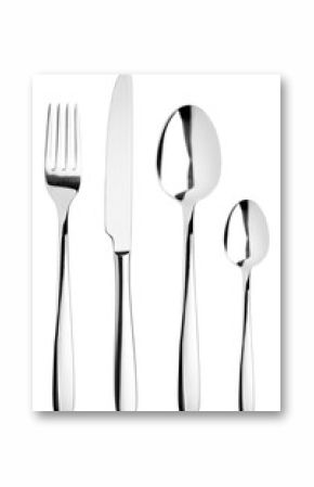 fork, knife, spoon, teaspoon, cutlery on white background, isolated