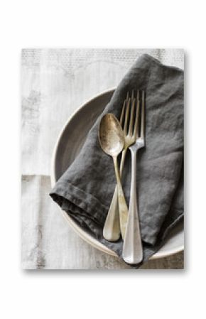 Vintage  cutlery on a napkin