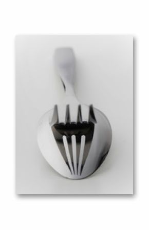 cutlery fork and spoon over white background