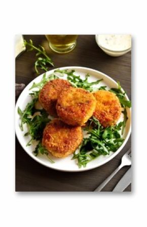 Deep fried fish cakes from mashed potato and minced fish