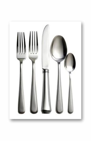 fork knife spoon cutlery isolated on white background PNG. GENERATIVE AI