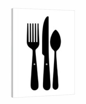 Simple black cutlery set