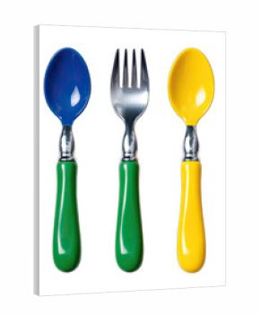 Colorful child's cutlery set