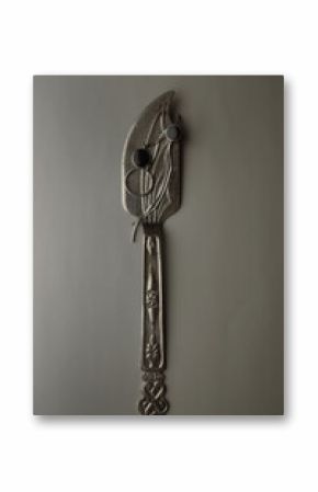 Decorative metal fish knife with spider