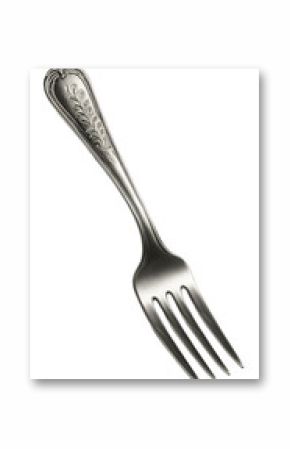 Silver pastry fork with decorative handle