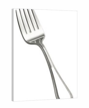 Silver fish fork with wide, flat tines