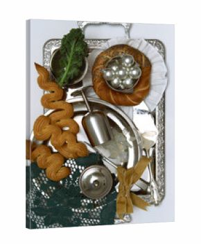 Still life with serving elements and festive decor