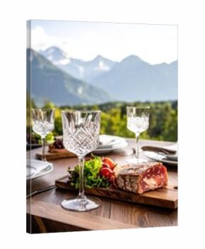 Gourmet Steak Dinner with Stunning Mountain Vista Outdoor Dining Experience.