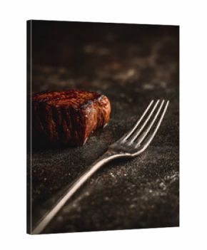 isolated shiny fork on white background