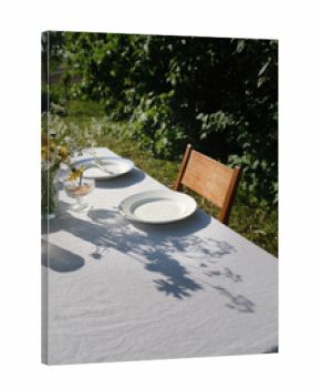 table and chairs in garden