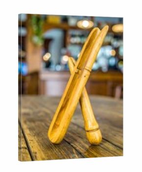 Wooden cutlery stand