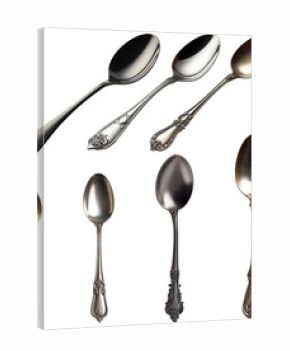 Vintage Silverware Spoons – Elegant Antique Cutlery Collection for Culinary Design and Gourmet Presentations