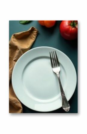 Empty dinner plate with gleaming cutlery, ready for a meal , silverware, food