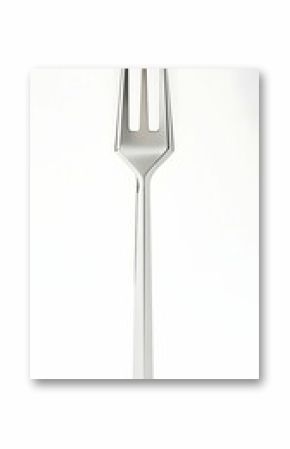 Sleek Modern Silver Fork 3D Render Illustration on White Background