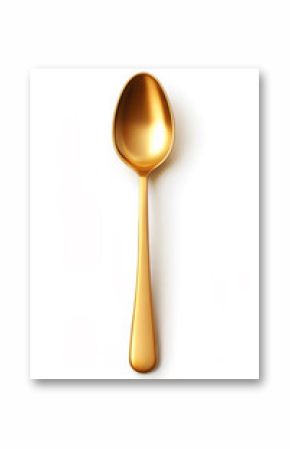 golden spoon on white background