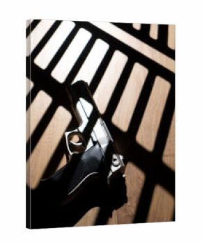 Pistol gun dark at night