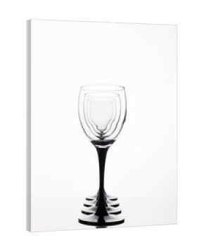 Empty wine glasses on a white background. beautiful still life