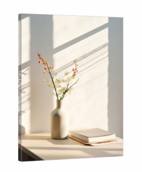 Still life with vase of flowers by the window