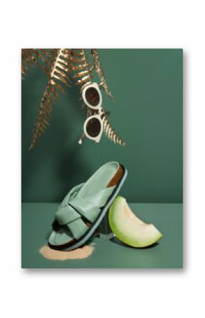 Fashionable Slippers on grass