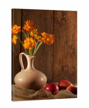 Orange flowers and apples