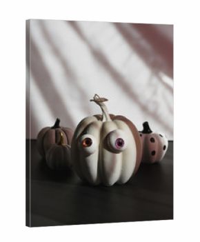 Scary White Pumpkins with Eyes