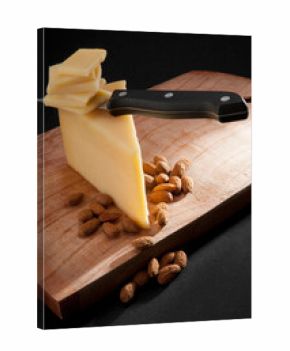 Close-up of cheese and peanuts