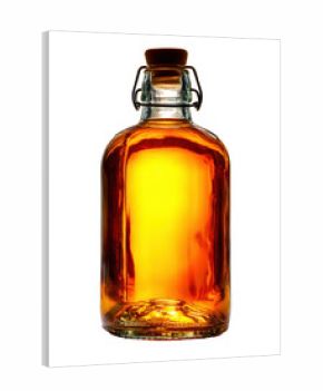 Sunlit Bottle of Mead Glowing with Warm Amber Light