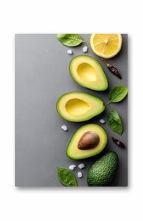 Avocado Halves with Lemon, Chili, and Salt on Dark Background