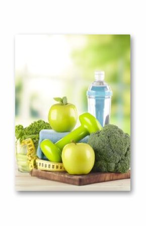 Healthy lifestyle with exercise and nutrition