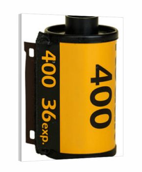 PNG Close-up of a 36 Exposure ISO 400 Film Cartridge.