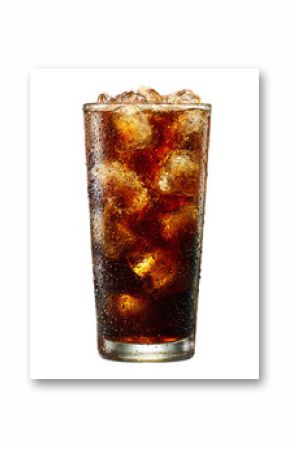 Refreshing cola with ice