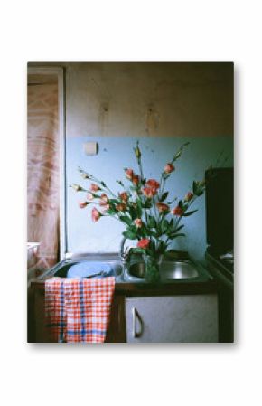 Bouquet Of Flowers In The Kitchen