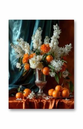 Floral Still Life with Oranges