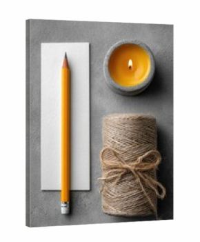 Simple stationery and candle arrangement