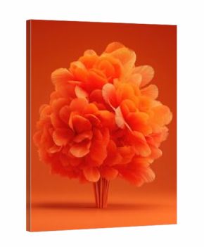 Orange floral cluster on orange backdrop