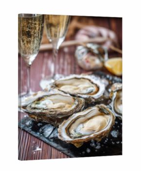 Indulge in the luxurious pairing of fresh oysters and sparkling wine, a delightful culinary experience for seafood lovers.
