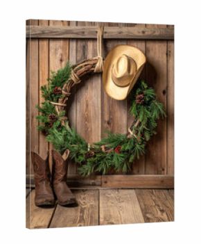 Cowboy christmas still life rustic cabin photography warm environment close-up holiday spirit